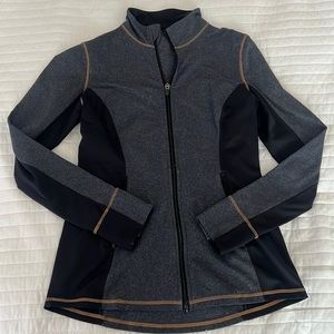 Athletic Style Black and Grey Zip Jacket - Small